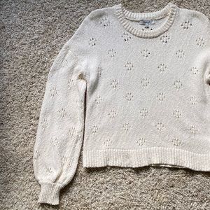 madewell floral pointelle cotton sweater